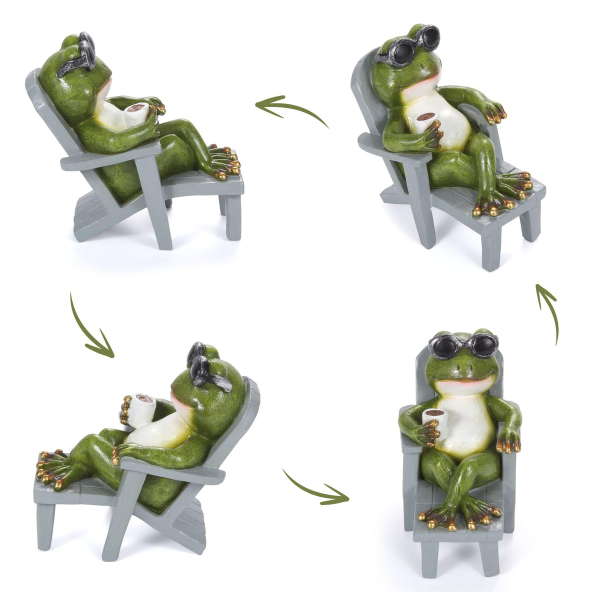 Magicnight Little Frog Garden Statue with mini Patio Mushroom Solar Lights Outdoor Figurines Halloween Home Decor Fairy Garden Accessories Small Lawn Ornaments 4.5"x4.5"x2.6"