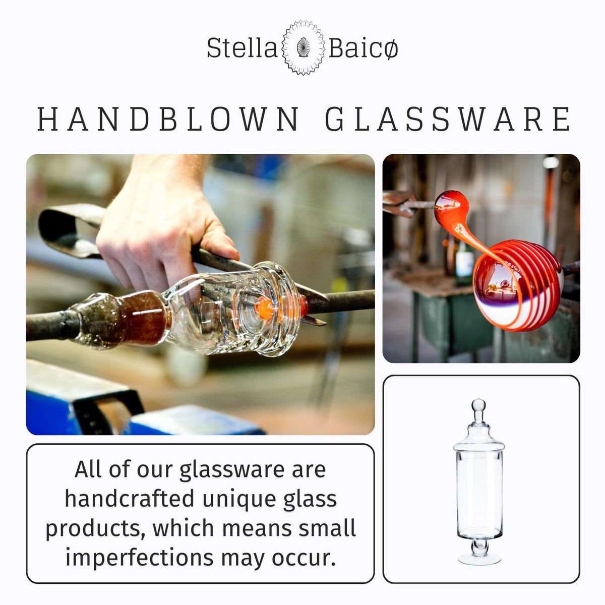Stella Baicø Clear Glass Apothecary Jars, Candy Jar with Lid, Elegant Decorative Jars for Wedding and Party