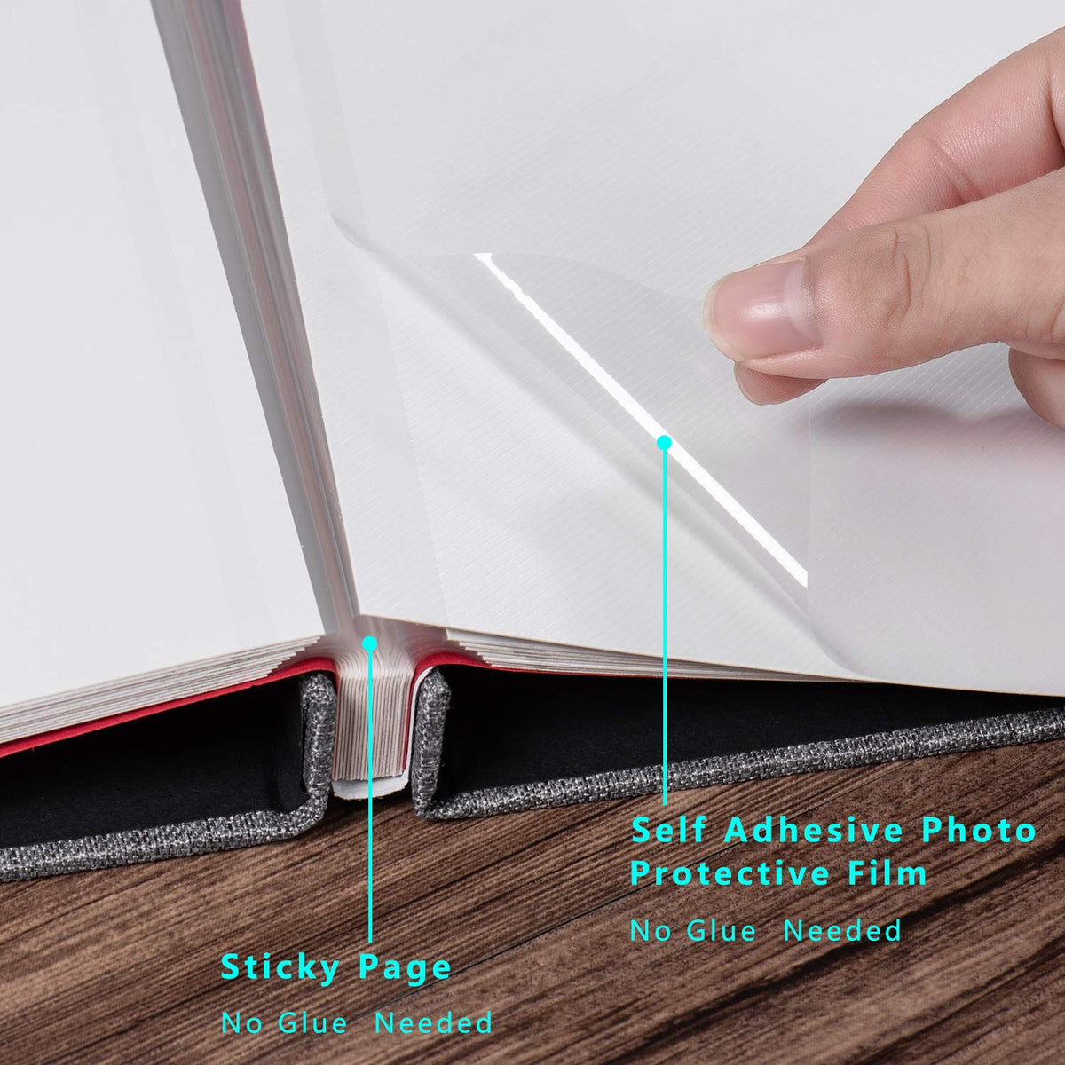 Photo Album Self Adhesive 3x5 4x6 5x7 6x8 8x10 8.5x11 11x10.6 Magnetic Scrapbook Album DIY Length 11x10.6 Inch 40 Pages Linen Cover DIY Photo Album with A Metallic Pen and and Plastic Board(Grey)