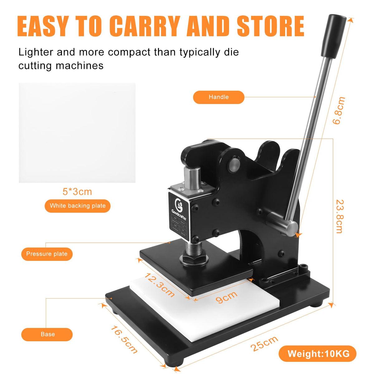 Leather Cutting Machine 1 Ton,12x9cm Die Cutter Stamping Machine Embossing Plate Manual Die Cutter Hand Press Mold Cutter Leather Die Cut Leathercraft Cutting Machine DIY Tool for Various of Materials