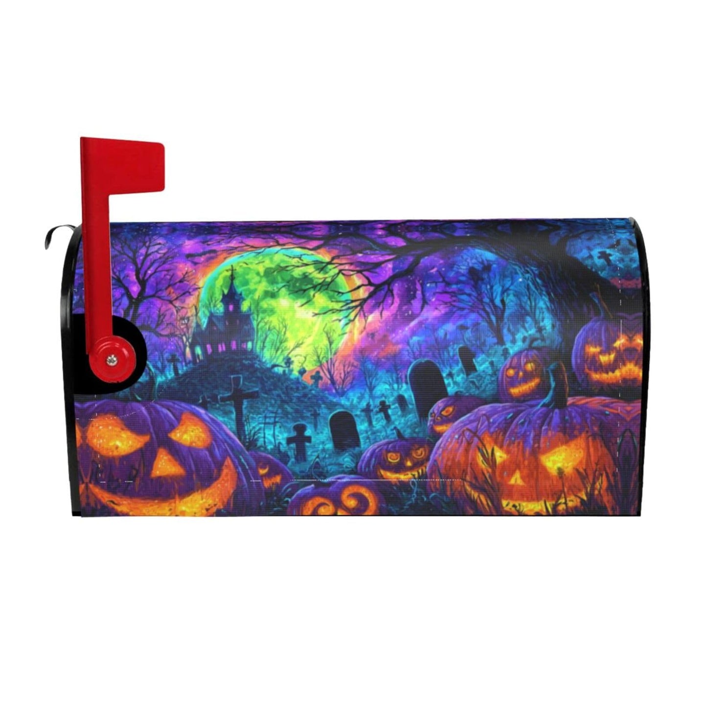 Taekifiyy Halloween Pumpkin Mailbox Covers Magnetic Letterbox Covers 21x18 Inch for Garden Outdoor Decoration