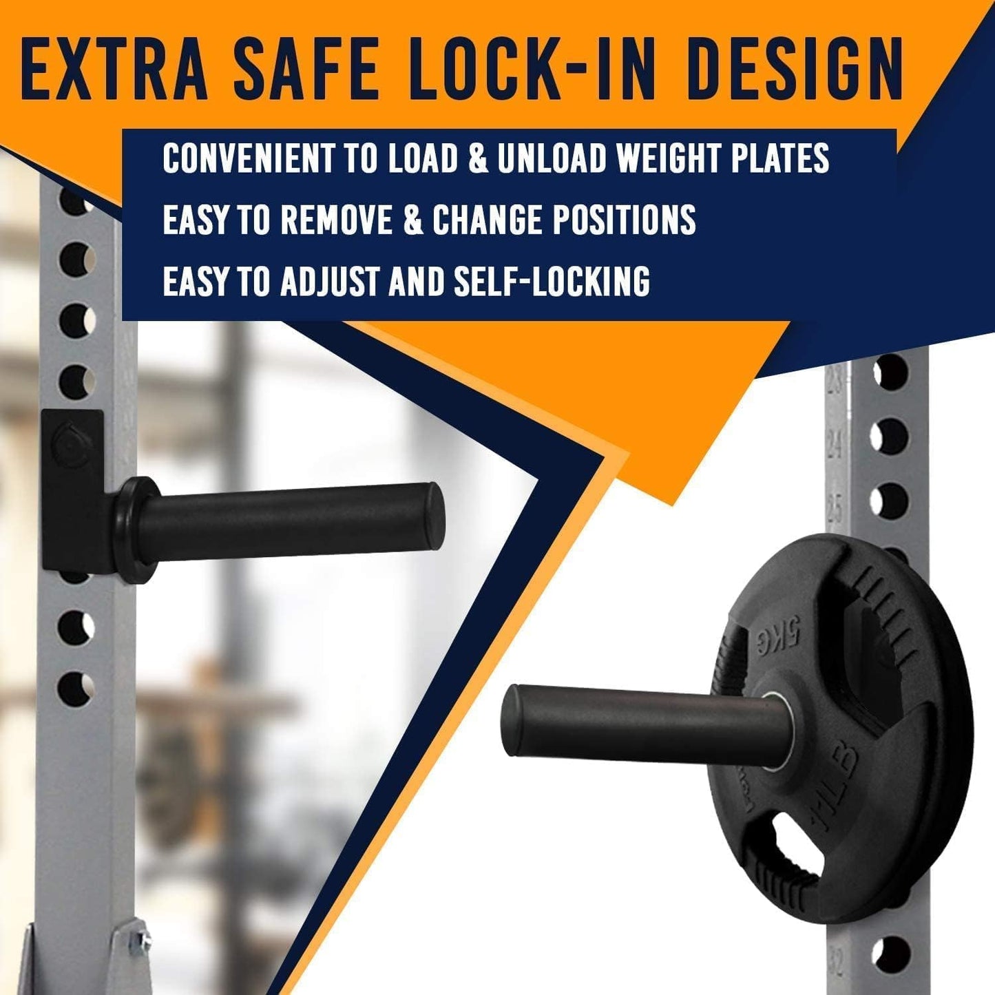 Yes4All Olympic Weight Plate Holder Attachment, Weight Plate Storage for Power Rack 2x2 Set of 4 - Fit 2 Inches Weight Plates