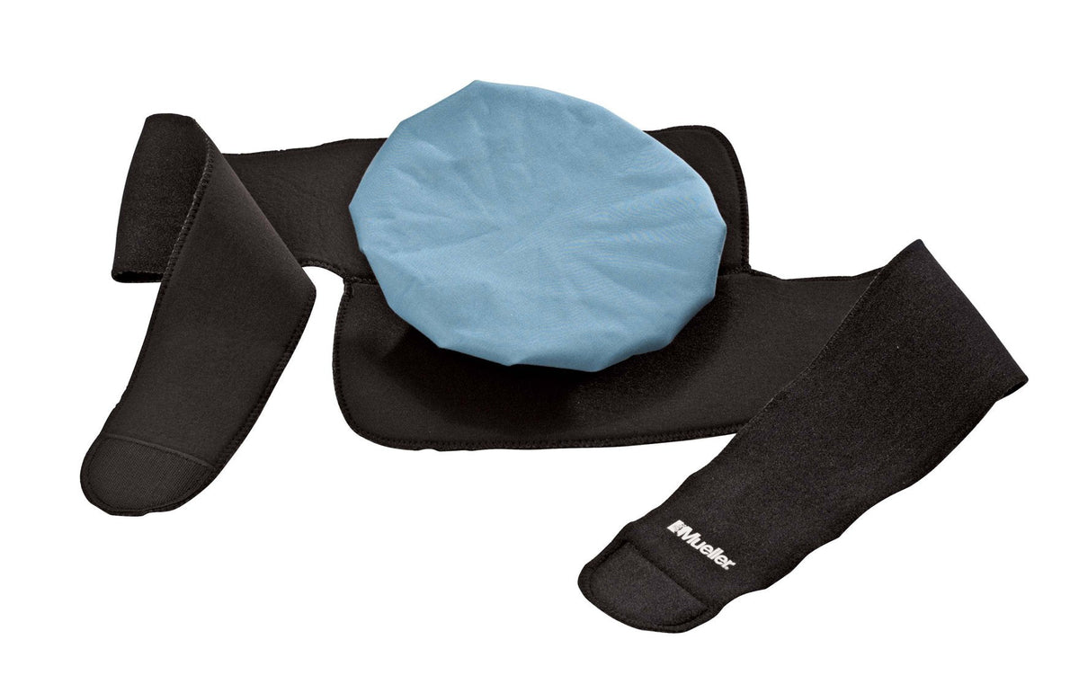 MUELLER Sports Medicine Ice Bag Wrap, Cold Therapy for Injuries and Pain Relief, Ice Pack Included, Black