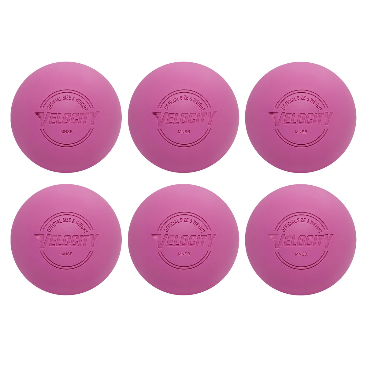 Velocity Practice Lacrosse Balls - 1, 2, 3, 6, 12, 18, 24, 36, 60 and 120 Packs - Official Size and Weight - Pink