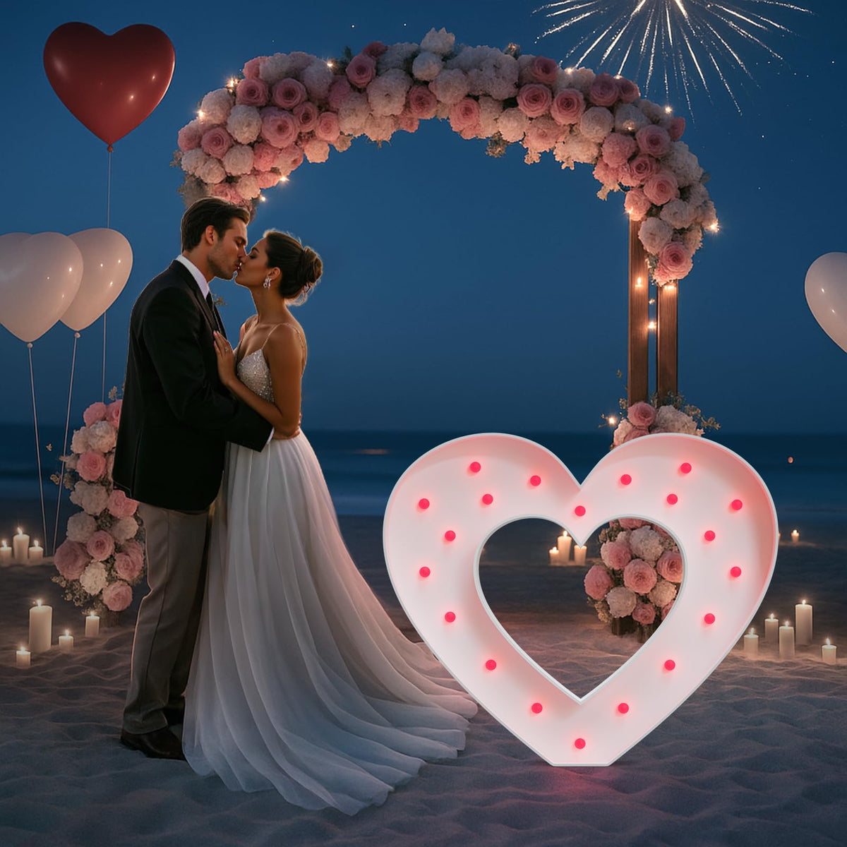 JoyMuse Marry Me Light Up Hearts, Large MarryMe Heart for Proposal, Will You Marry Me Sign Marquee Heart Big Hearts Proposal Kit for MarryMe Decorations