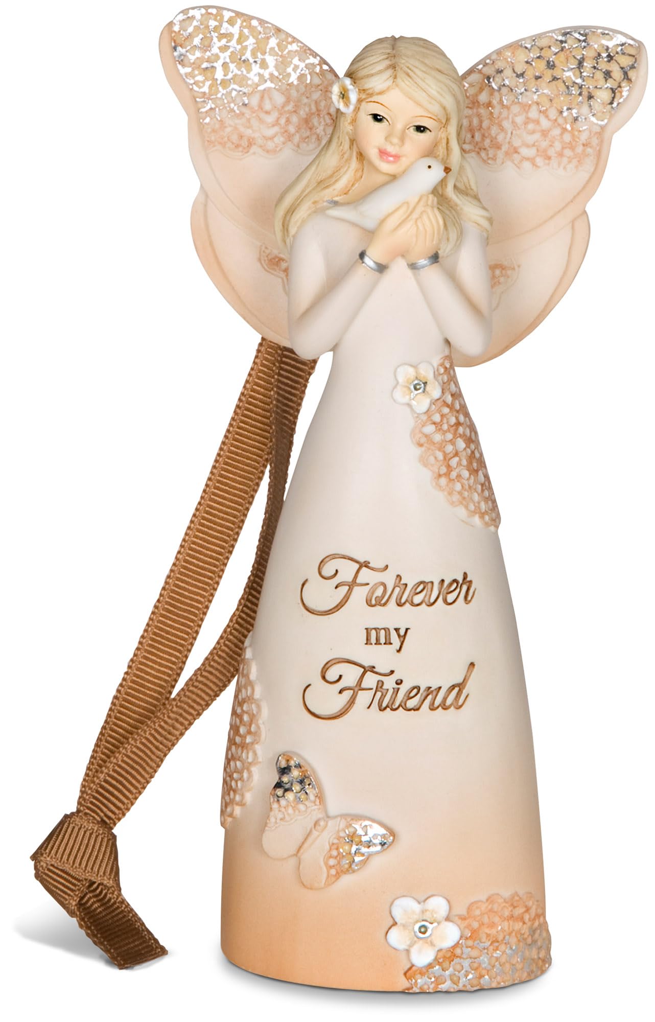 Pavilion Gift Company 19080 Forever Friend Angel Figurine/Ornament, 4-1/2-Inch, Gold