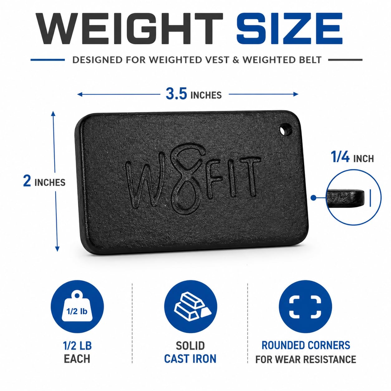 W8FIT Adjustable Weighted Belt for Men & Women – Rucking Belt for Walking, Hiking & Strength Training (6 LB X-Small)