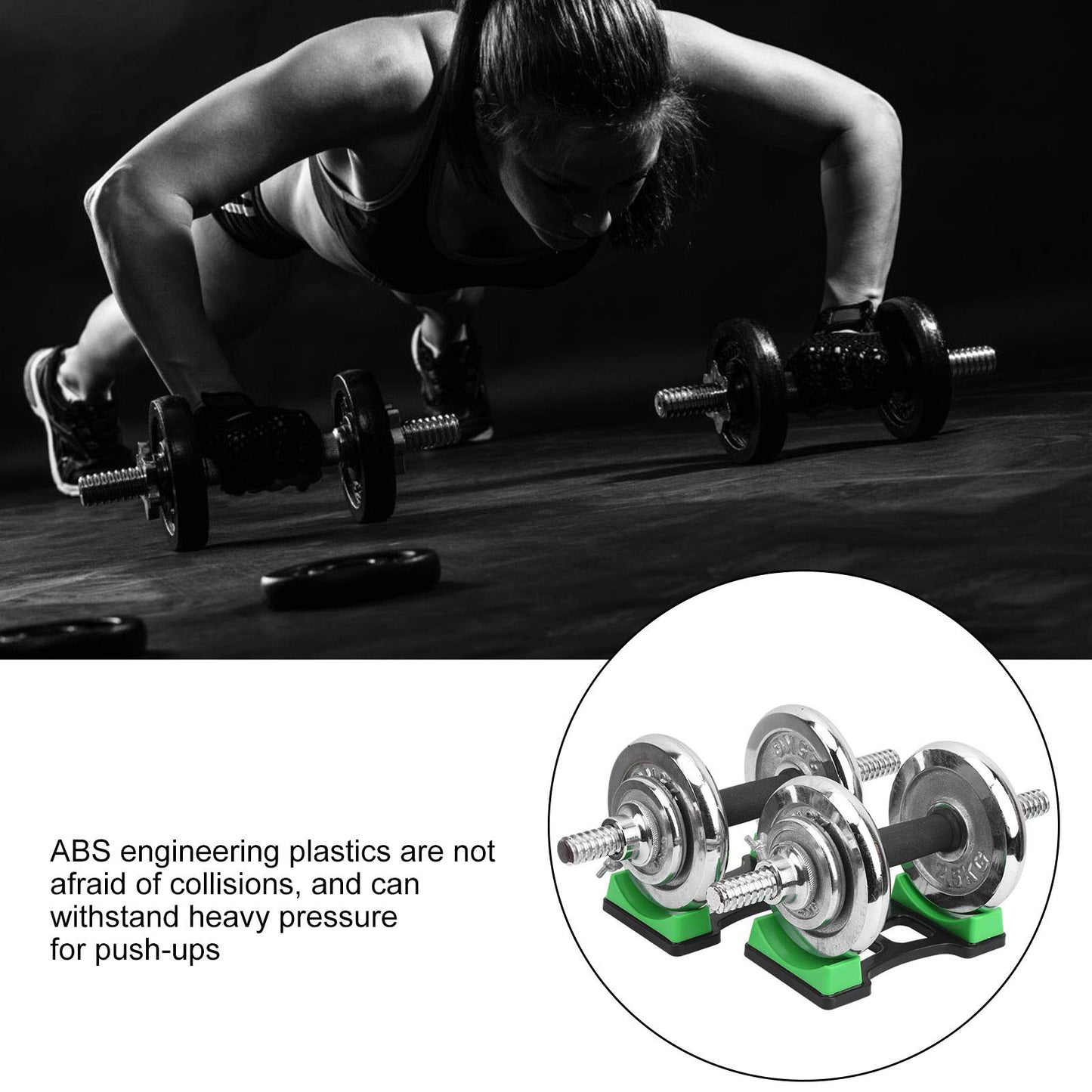Gavigain Dumbbell Bracket Mat,1Pair ABS Dumbbell Rack,Dumbbell Storage Frame Stand Floor Protection Holder Fitness Equipment S