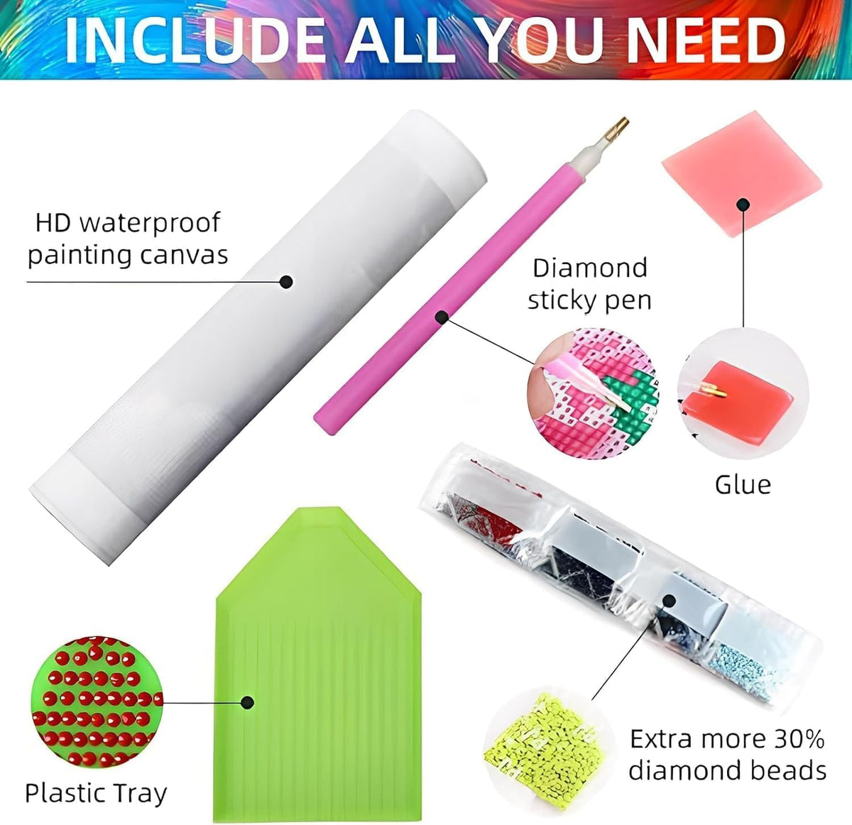 VeGuude Diamond Art Kits for Adults - 3 Pack Animal Diamond Painting for Beginners, Diamond Dots Round 5D Full Drill Paint with Diamonds Pictures Gem Art Painting Kits DIY Crafts Kits 12 x 12inch