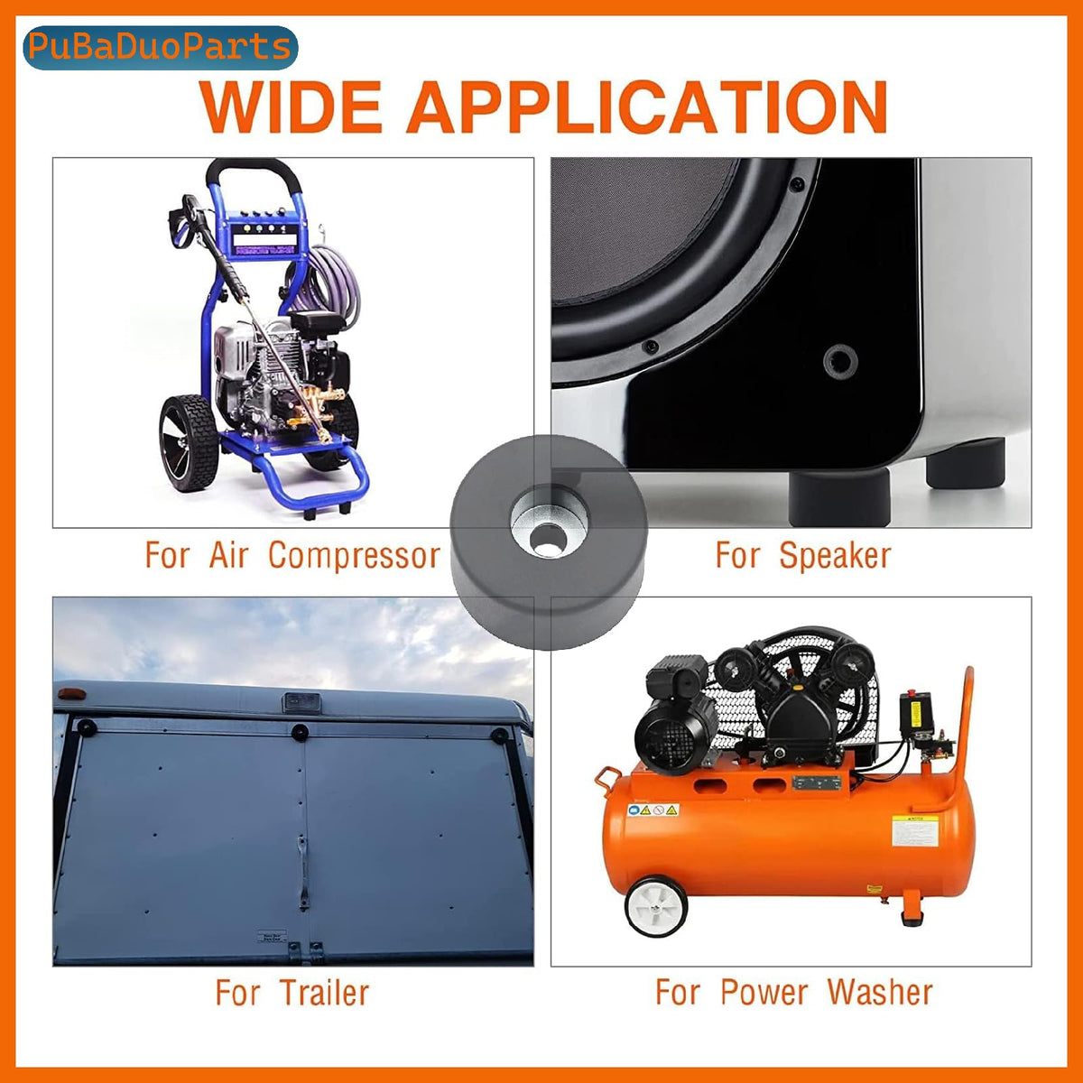 8 Pack 192310GS Anti Vibration Rubber Feet, Air Compressor Isolation Pads with Stainless Steel Nuts & Washers,for 094-0026, E106661, D091007, for Generators, Pressure Washers, Speaker Cabinets