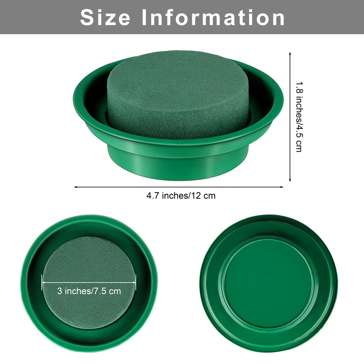 Hahood 16 Packs Floral Foam Rounds in Bowls DIY Flower Arrangement Kit Green Round Wet Flower Foam Blocks for Fresh and Artificial Flower Arrangements, Birthday Wedding Party Decors