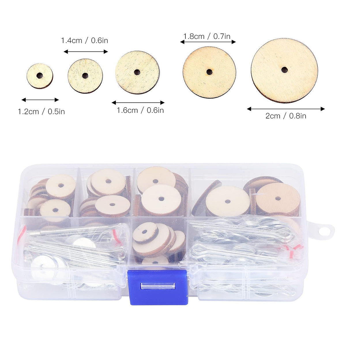KooingTech Doll Joints, Craft Joint Doll Making Supplies 50 Sets Doll Movable Joints with Storage Box, Toy Joints Compatible with Teddy Bear Craft Doll Joint 12 14 16 18 20MM