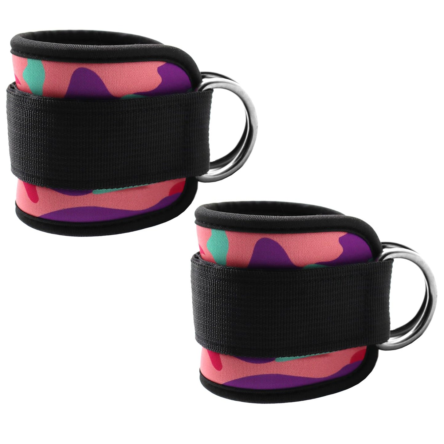 Ankle Straps Ankle Resistance Bands Wrist Cuffs Padded Straps Adjustable Fitness Glute Kickback D-Ring for Cable Machine Gym Foot Leg Training Brace Support 1 Pair