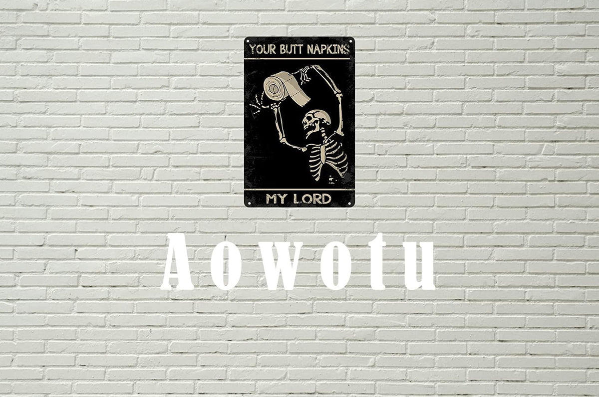Aowotu Funny Metal Retro Skeleton Decorate Tin Signs Wall Art Perfect For Home Washroom Bathroom Decoration 8x12 Inch