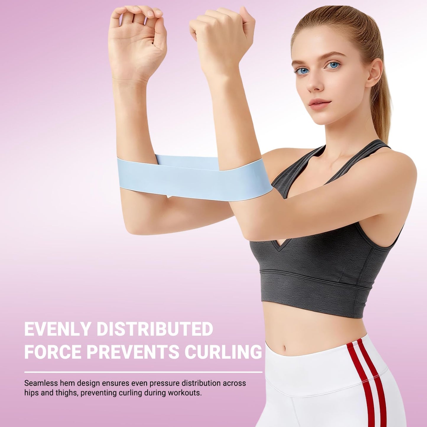 Resistance Bands for Working Out - 2 Pack Elastic Loop Exercise Band Set 15 35 lbs, Strength Training Stretching Home Gym Workout Bands for Pilates Yoga Leg Glute Arm Workout Set for Women Men