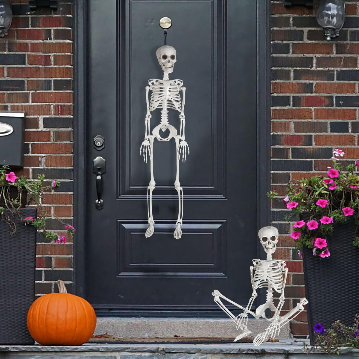Kukooka 3ft Halloween Skeleton Decor Plastic Life Size Full Body Human Bones with Movable Joints for Halloween Decoration (1 Piece)