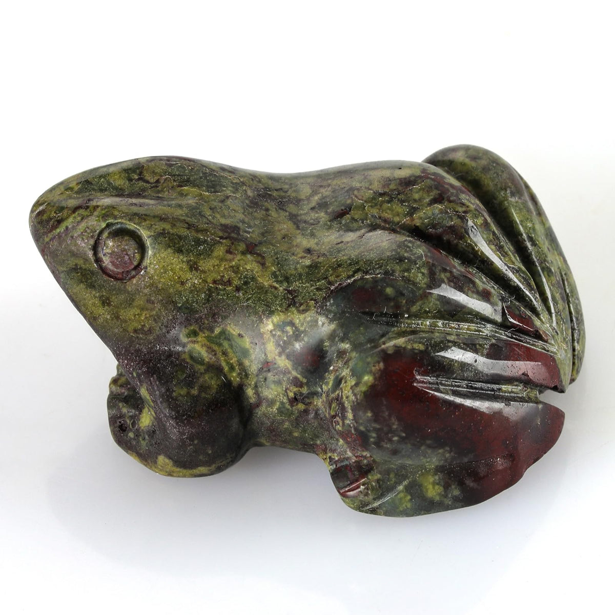 Bosfante 2" Dragon Blood Stone Frog Statue for Vitality & Strength,Frog Figurine for Transformation,Fertility & Abundance,Frog Decor for Homes & Offices