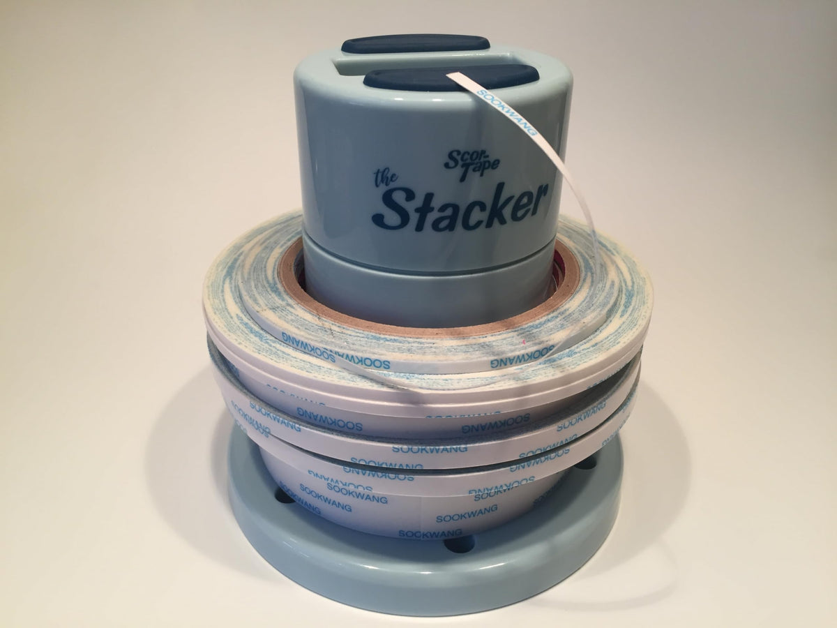 Scor-Pal The Stacker – Craft Tape Roll Holder & Stackable Storage for 3" Core Double-Sided Tape Rolls