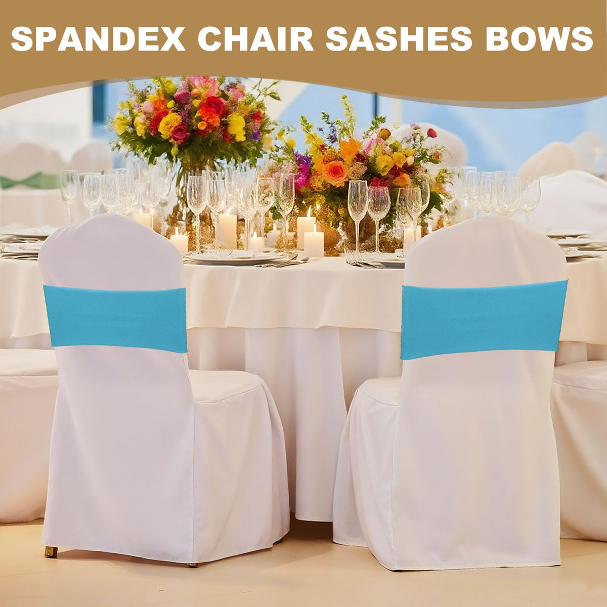 PATIKIL Premium Spandex Chair Sashes Bows, 25 Pcs Elastic Stretch Chair Cover Band Ties with Slider Buckle for Birthday Party Banquet Wedding Decoration, Bright Red
