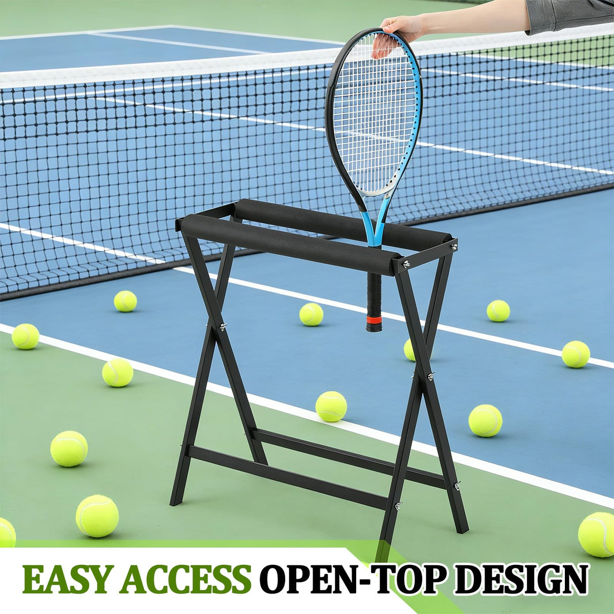 LEIFIDE Tennis Racket Storage Rack Stand Large Capacity Steel Tennis Racket Holder Badminton Racquet Rack Organizer for Schools, Gymnasiums, Playground