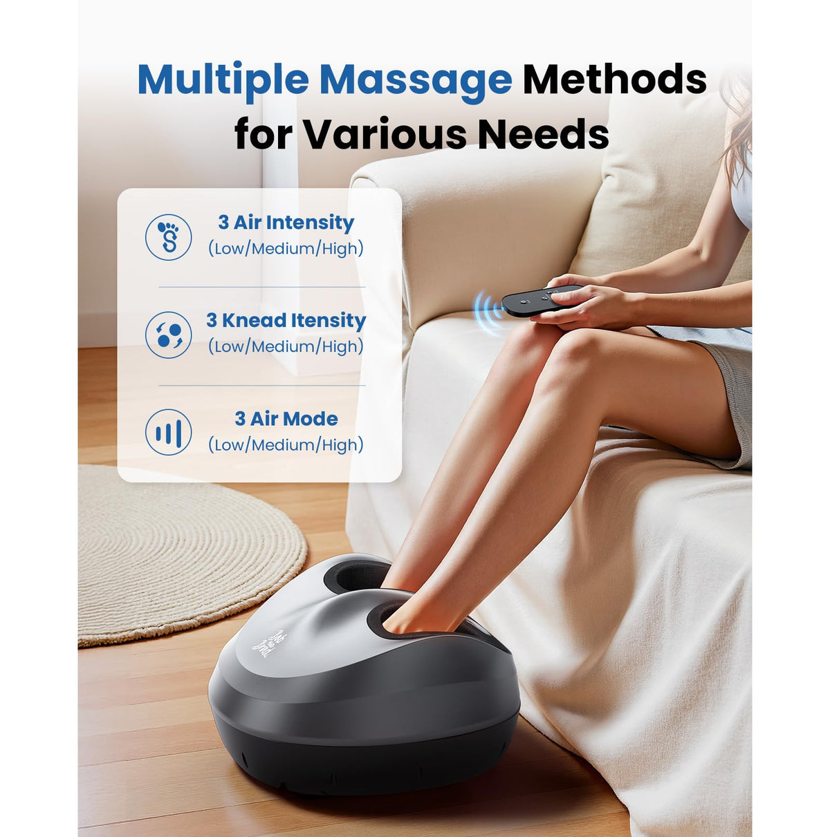 BOB AND BRAD Foot Massager Machine with Heat and Remote, Fits up to Size 14, Fathers Day Dad Gifts for Men Husband, Shiatsu Deep Kneading Foot Massager with 3 Adjustable Modes for Standing Worker
