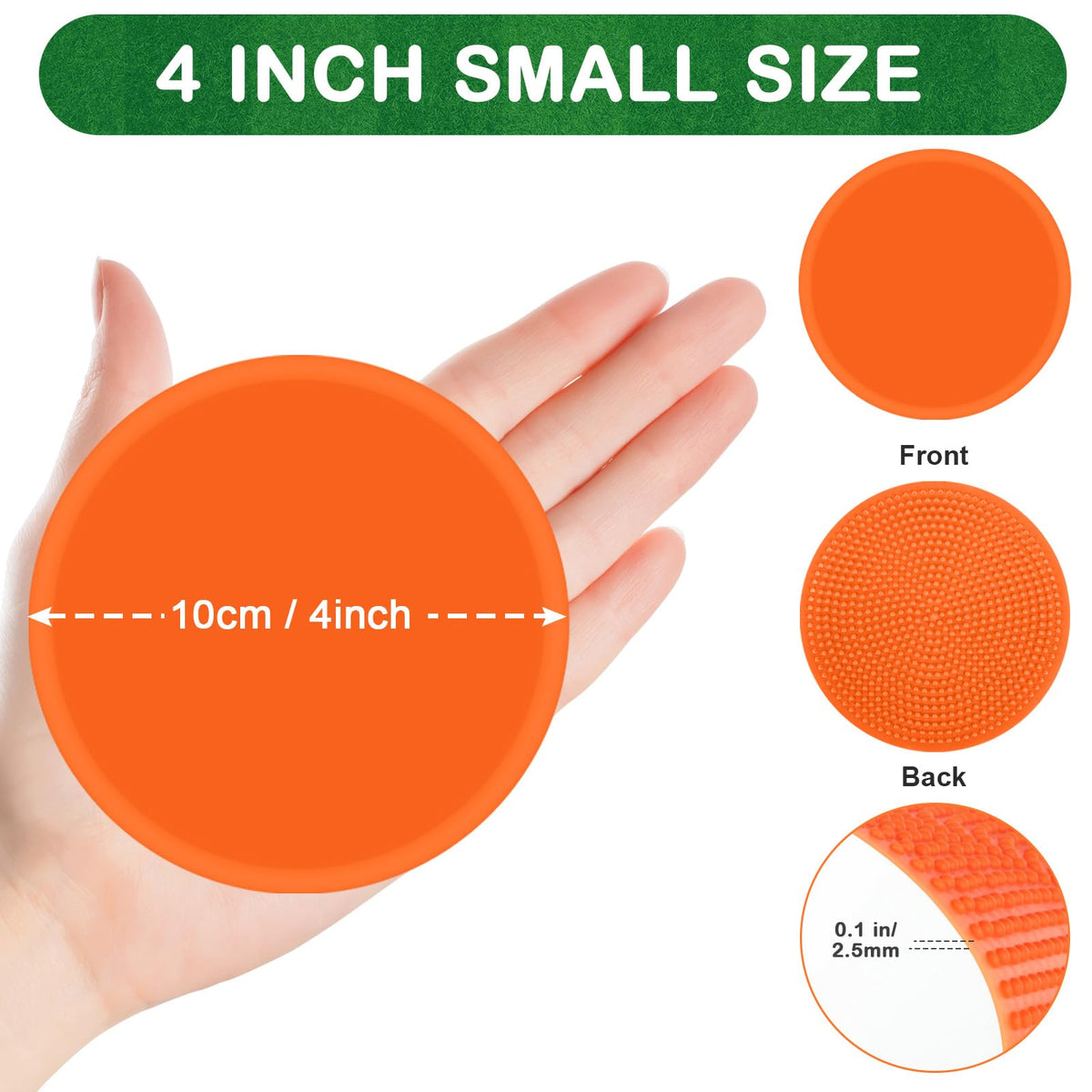 TuXHui 4 Inch Poly Spot Markers for Gym Floor, Non-Slip Rubber Floor Dots Flat Cones, 24Pcs Agility Markers for Soccer, Basketball, PE Training, Dance & Classroom Activities