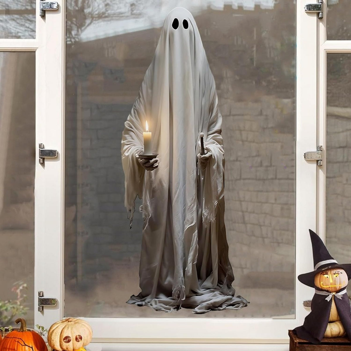 2 Sheets Halloween Ghost Window Clings Ghost Window Decals Ghost Reusable Stickers for Spooky Halloween Home Decoration Windows Glass Mirror Decor Holiday Party Supplies