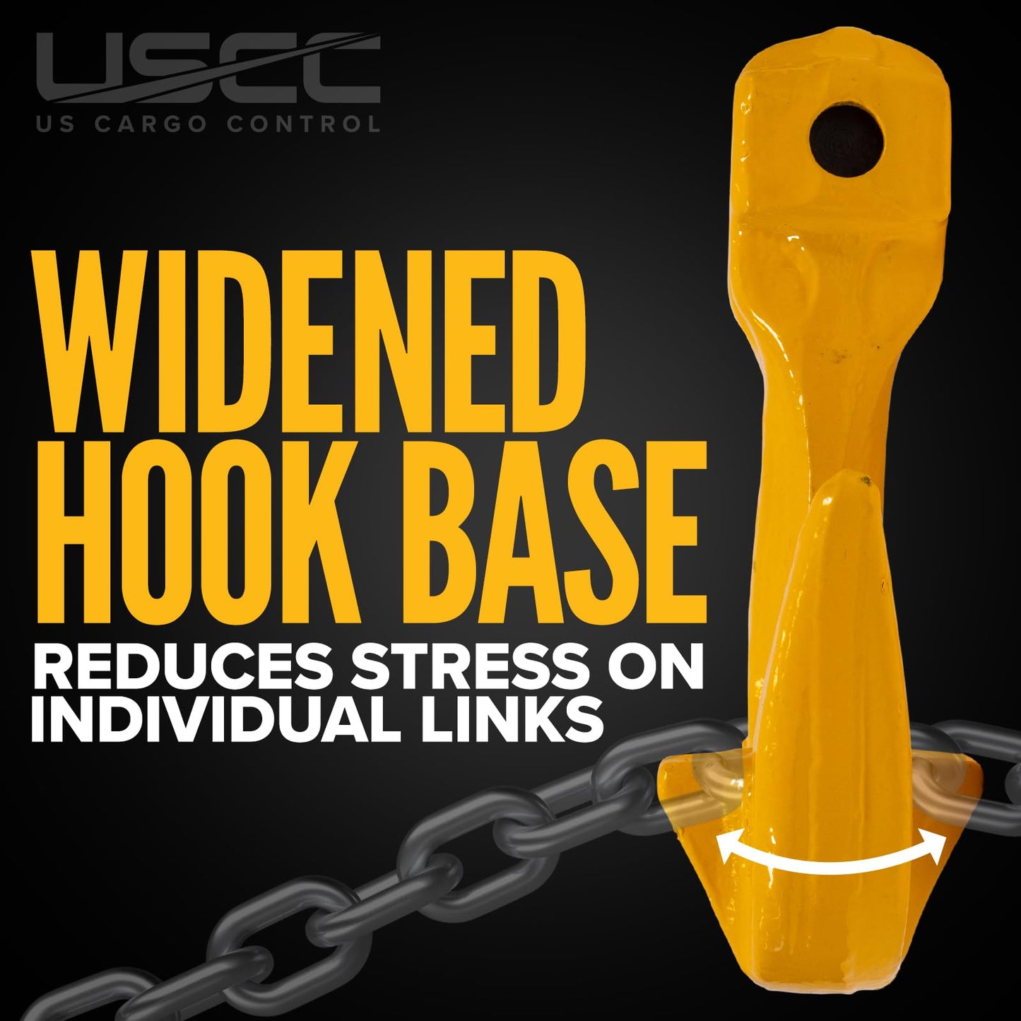 US Cargo Control 3/8 Inch Clevis Grab Hooks (2-Pack), G80 Chain Hooks, 7,100 LBS Working Load Limit, Chain Clevis Hooks for Lifting, Hauling, Towing, Trailers, & Chain Binders