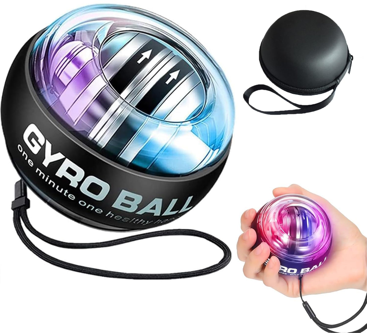 GOZATO Auto-Start Wrist Power Gyro Ball with LED Lights, Wrist Strengthener and Forearm Exerciser for Stronger Arm Fingers and Muscle