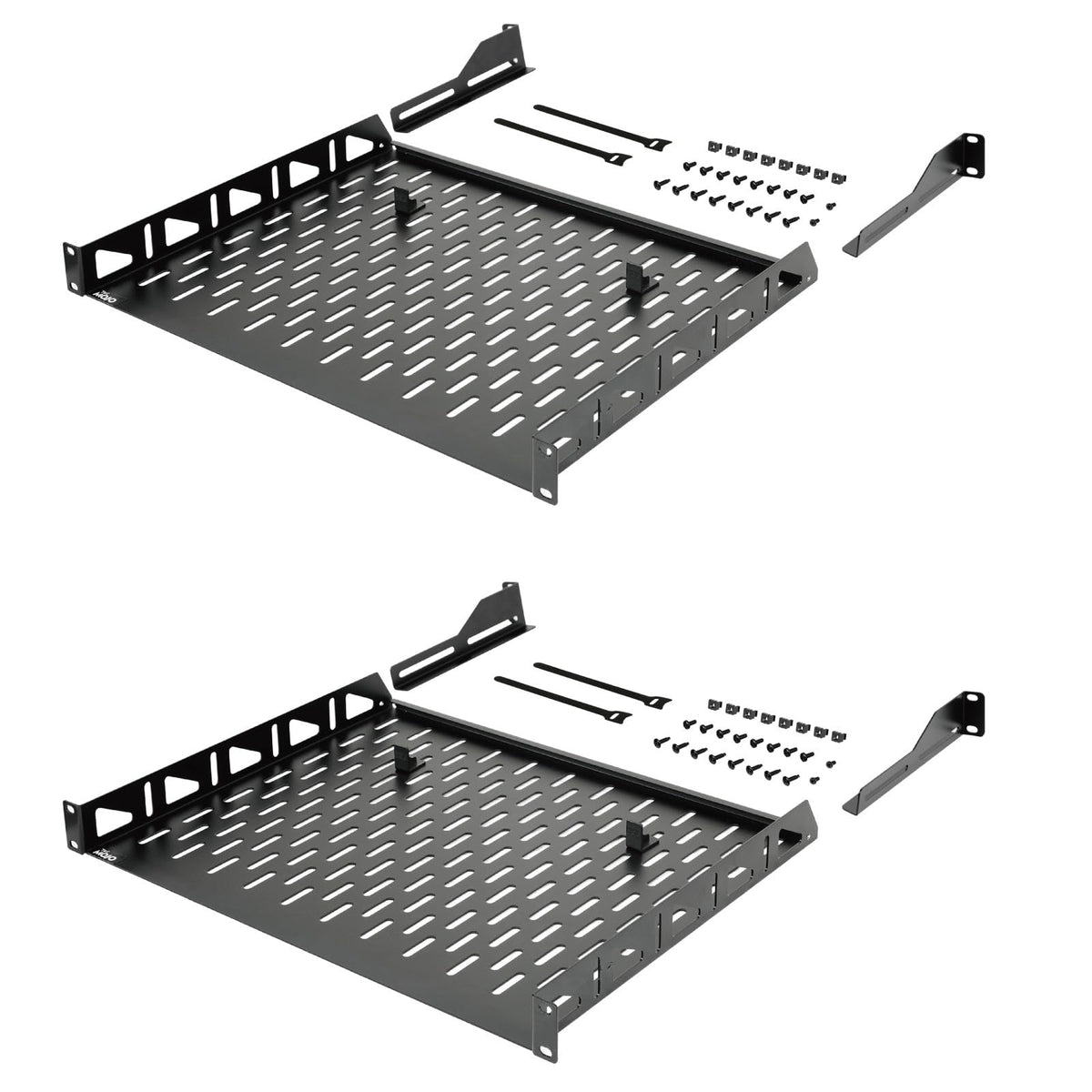 Tecmojo 1U Rack Shelf,19 inch Rack Shelf 14 inch Depth,Rack Mount Shelf with Anti-Slip Stops,Server Rack Shelf and Network Shelf for 19in Equipments, 110lbs Capacity of Vented 1U Shelf,No Lip(2 Pack)