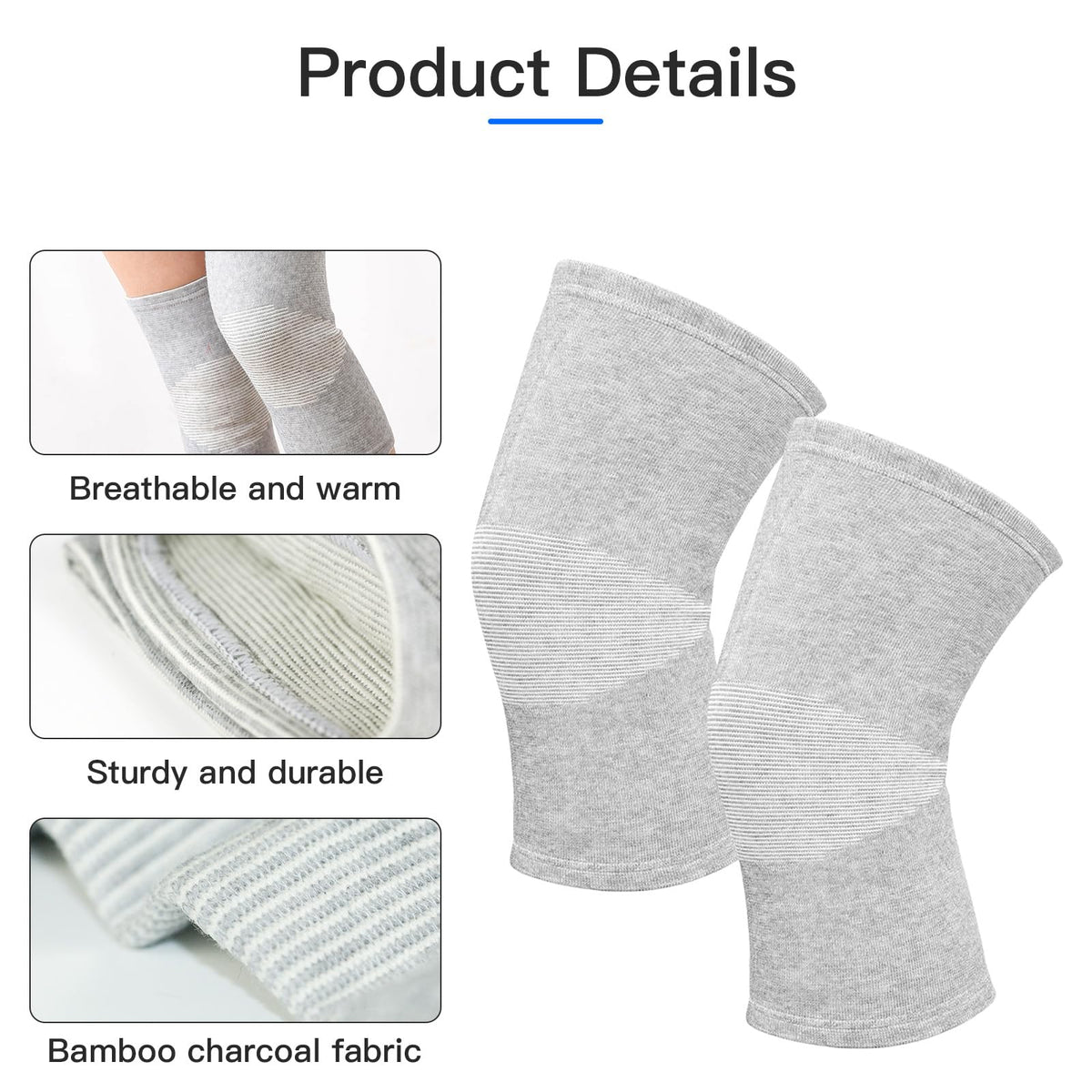 Onecompress - One Compress Premium Bamboo Knee Sleeve 2-pack Original(Medium(55-75KG))