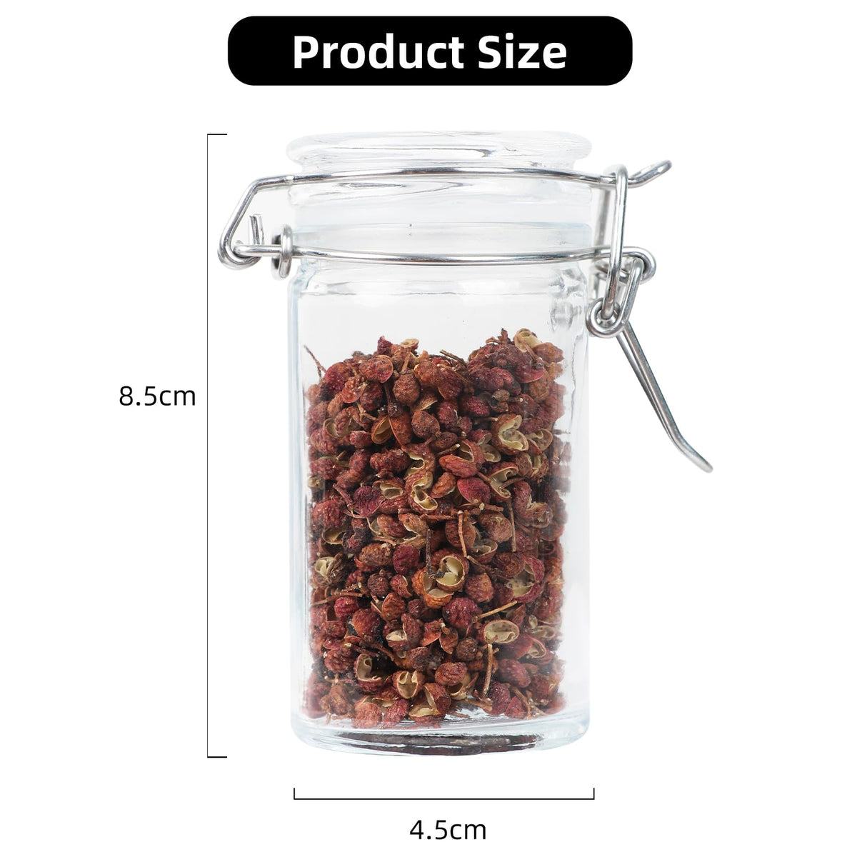 Homelike Style 2.3 oz Small Glass Stash Jars with Labels, 12 Pack Mini Spice jars with Airtight Seal, Empty Spice Bottles with Silicone Rubber Gasket for Herb Tea Seasoning Storage