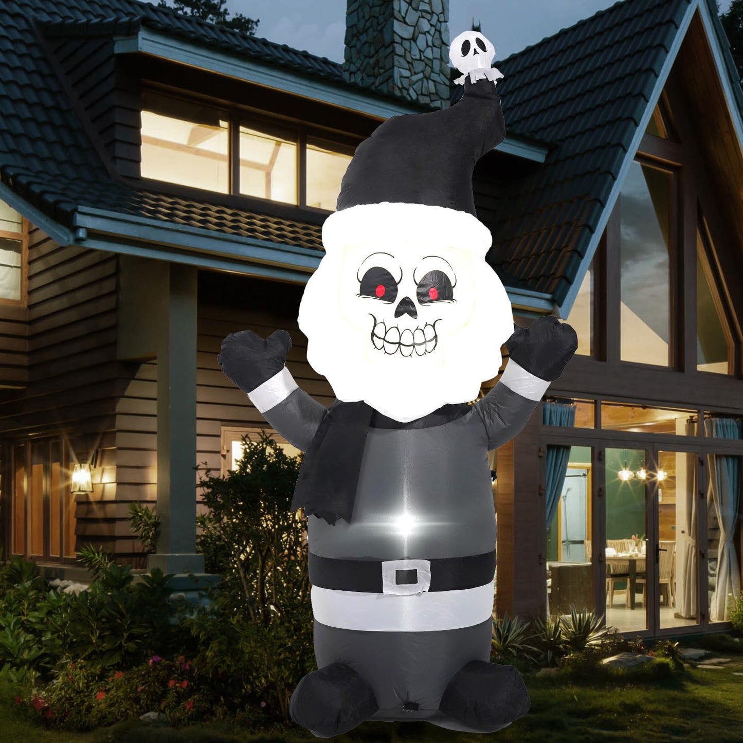 HZGEDJTG 6FT Grey Old Man Outdoor Inflatable Decoration with Built-in LED Lights, Suitable for Holiday Decorations in Yards, Lawns, and Terraces
