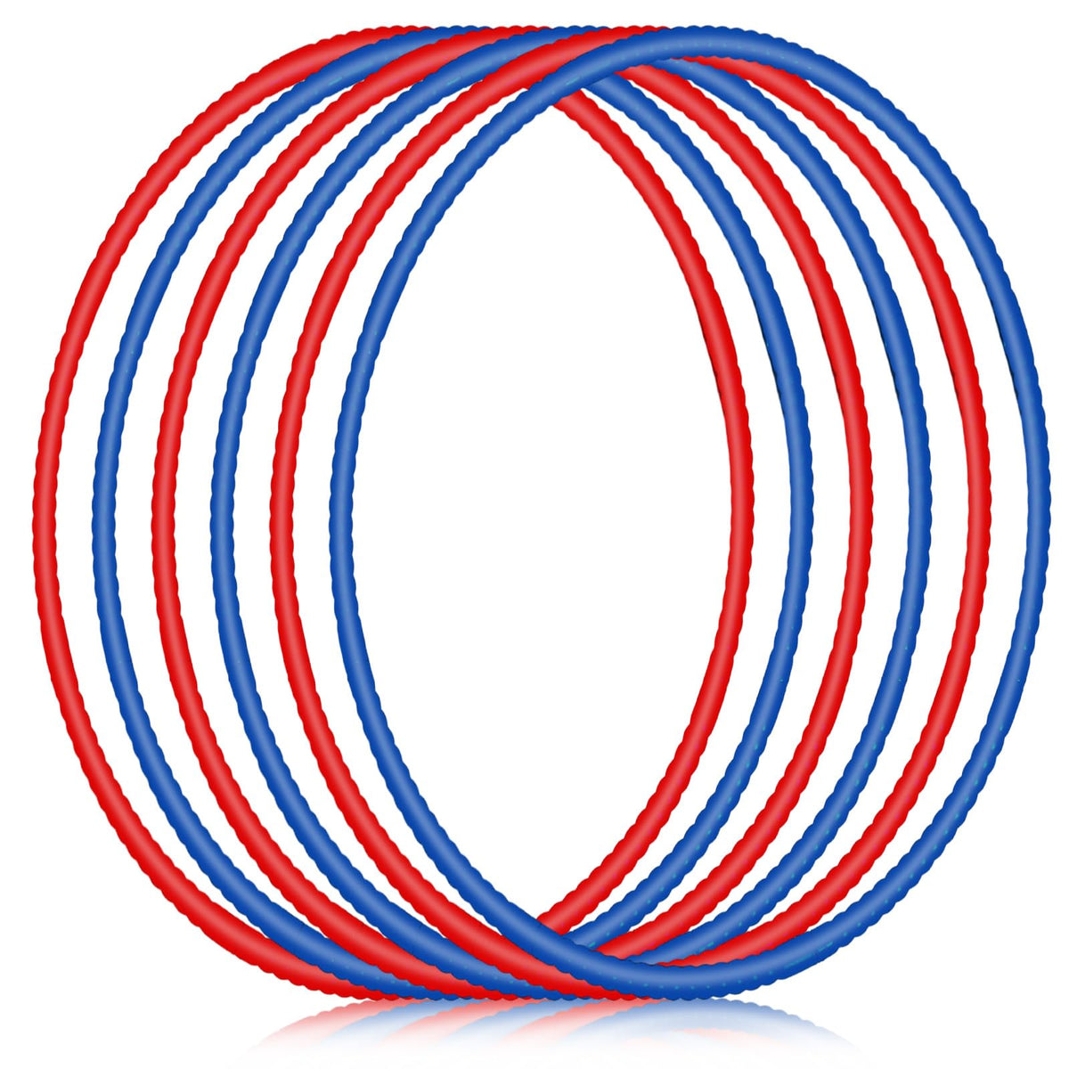 Halloscume 6 Pcs Exercise Hoop Detachable Fitness Rings Adjustable Plastic Toy Fitness Hoop Playground Toys Colored Circles for Teens Games Gymnastics Agility, 28 Inch(Dark Blue, Red)