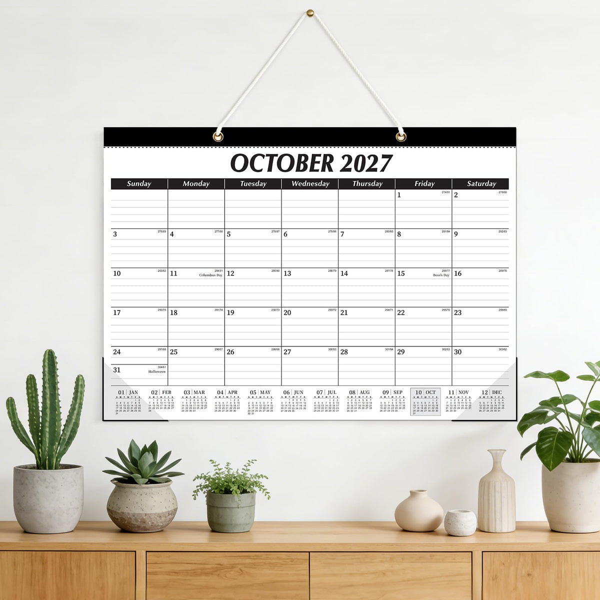 ZTX Desk Calendar 2026-2027, 18 Months Calendar Runs from July 2026 to December 2027, 17" x 12" Large Calendars 2026-2027 Monthly Planner with Plastic Cover for Teacher Home Desk Top