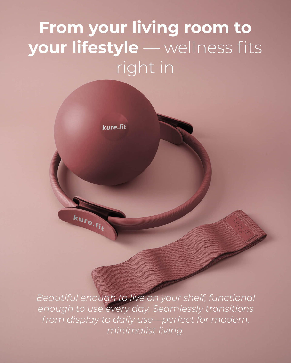 kure.fit Pilates Kit for Women – Home Pilates Equipment Set with Ring, Ball & Resistance Bands | Pilates Starter Kit with Accessories in Gift Box