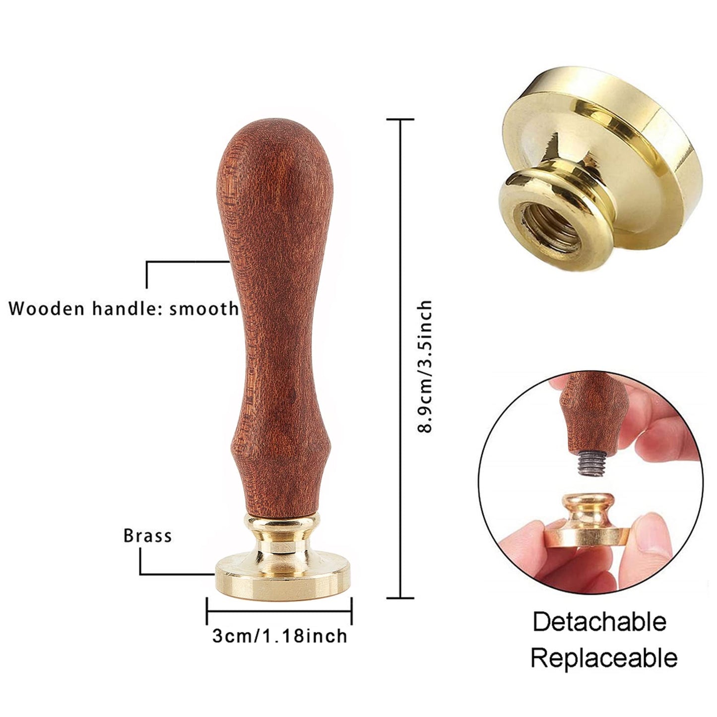 CRASPIRE Plague Doctor Wax Seal Stamp Sickle Sealing Wax Stamps Flower 30mm Retro Vintage Removable Brass Stamp Head with Wood Handle for Wedding Invitations Envelopes Valentine's Day Gift Wrapping