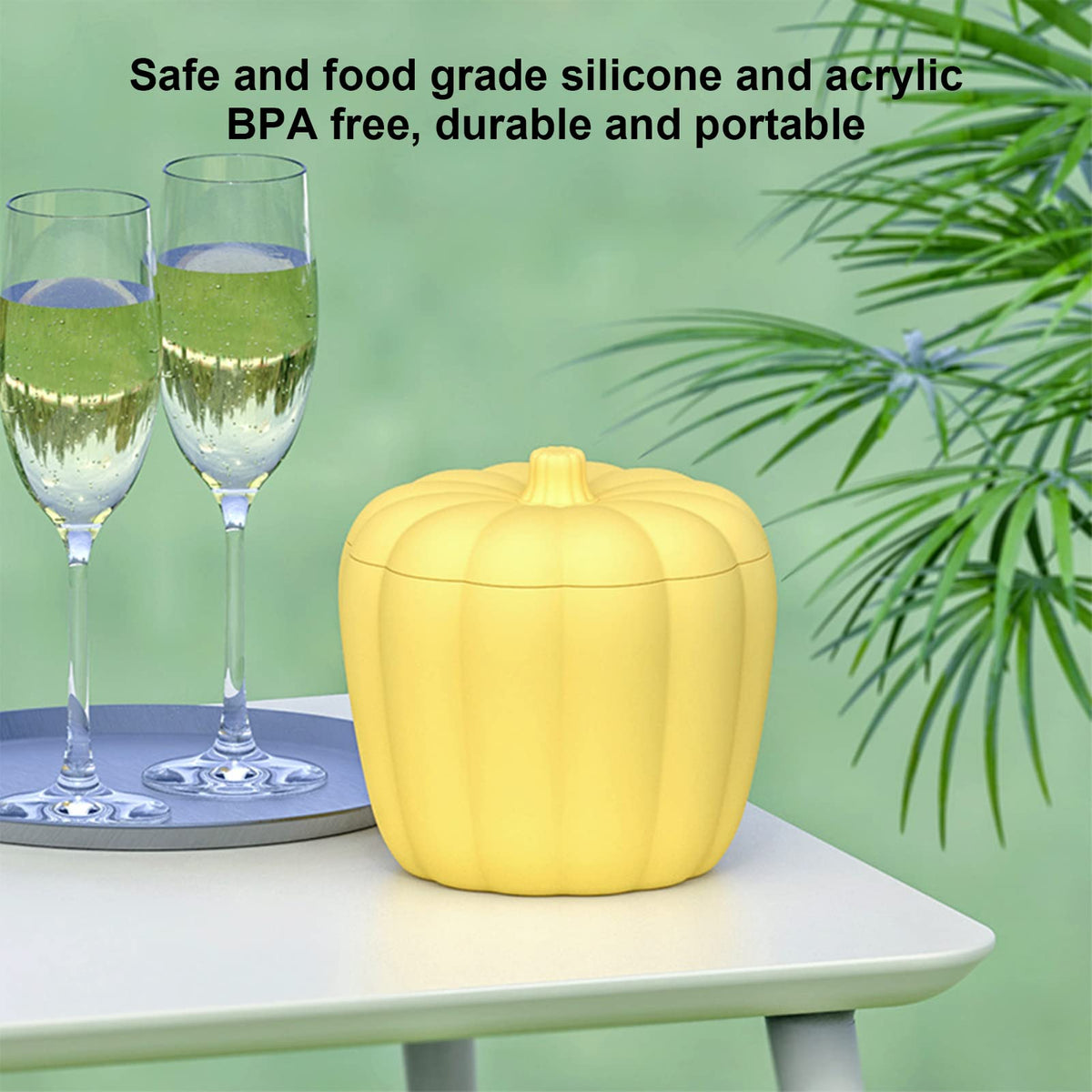Ice Cube Maker, Pumpkin Look, Easy to Use, Space Saving, Silicone Acrylic Silicone Ice Bucket