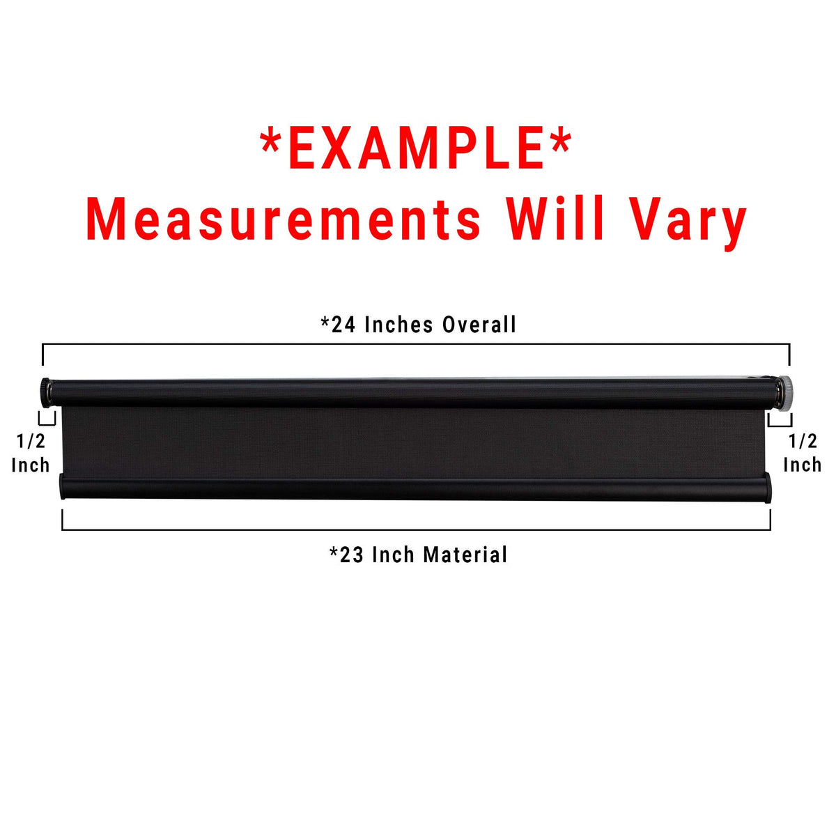 RecPro Black RV Roller Shades, Slow-Rise Blackout Window Cover, 62inW x 32inH, Polyester, Model 606345304744