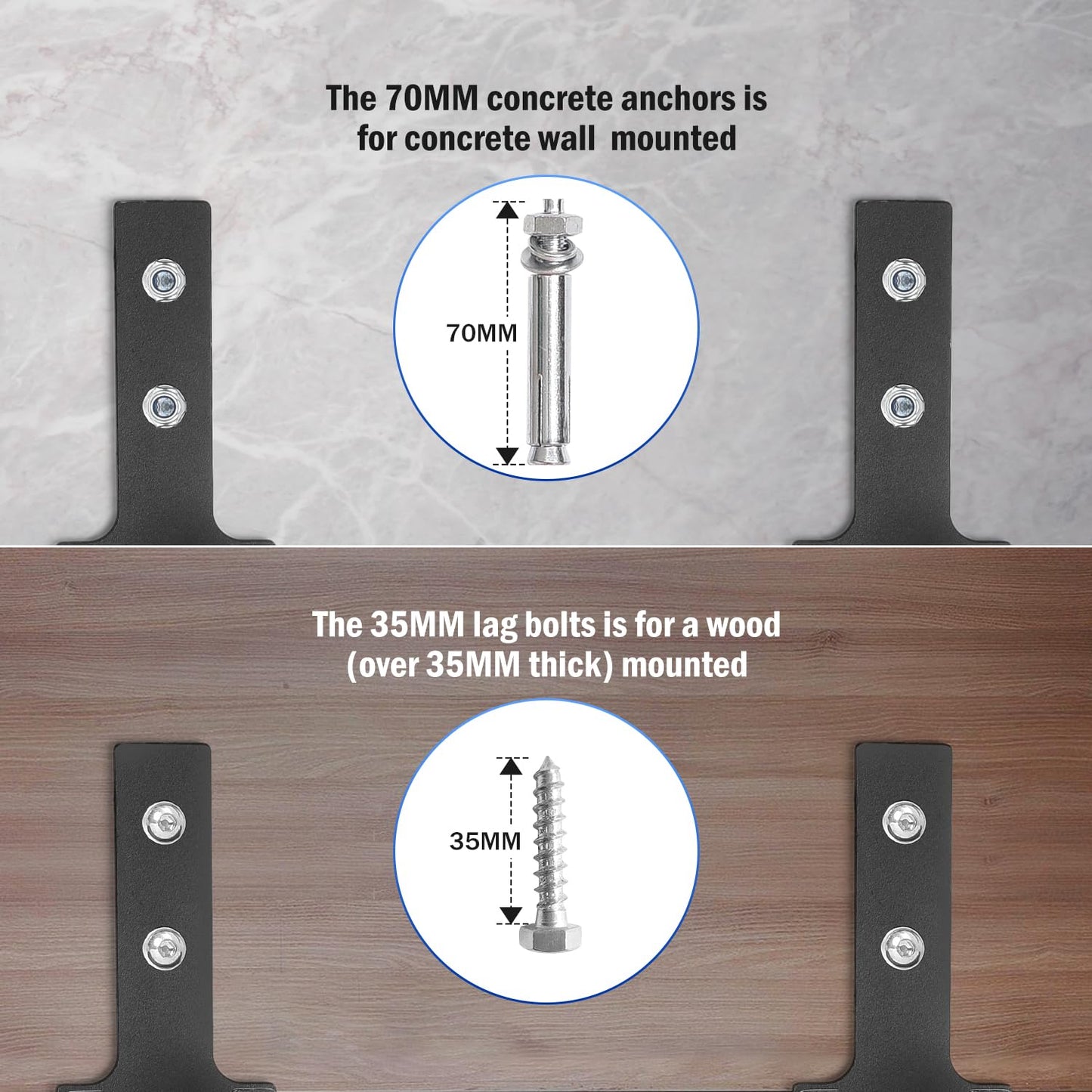 Wall Mount Pull Up Bar, Joist Mount Pull Up Bar, Beam and Rafter Mounted Chin Up Bar for Home Gym With Wood Mount and Wall Mount Screws (Black1)