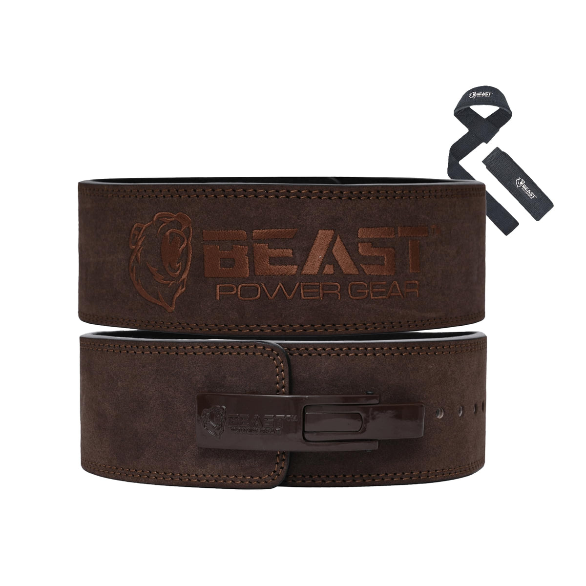 Beast Power Gear Weight Lifting Belt Lever Buckle 10MM 13MM Thick & 4 Inches Free Strap Weightlifting, Powerlifting, Deadlifts, Squats Men Women