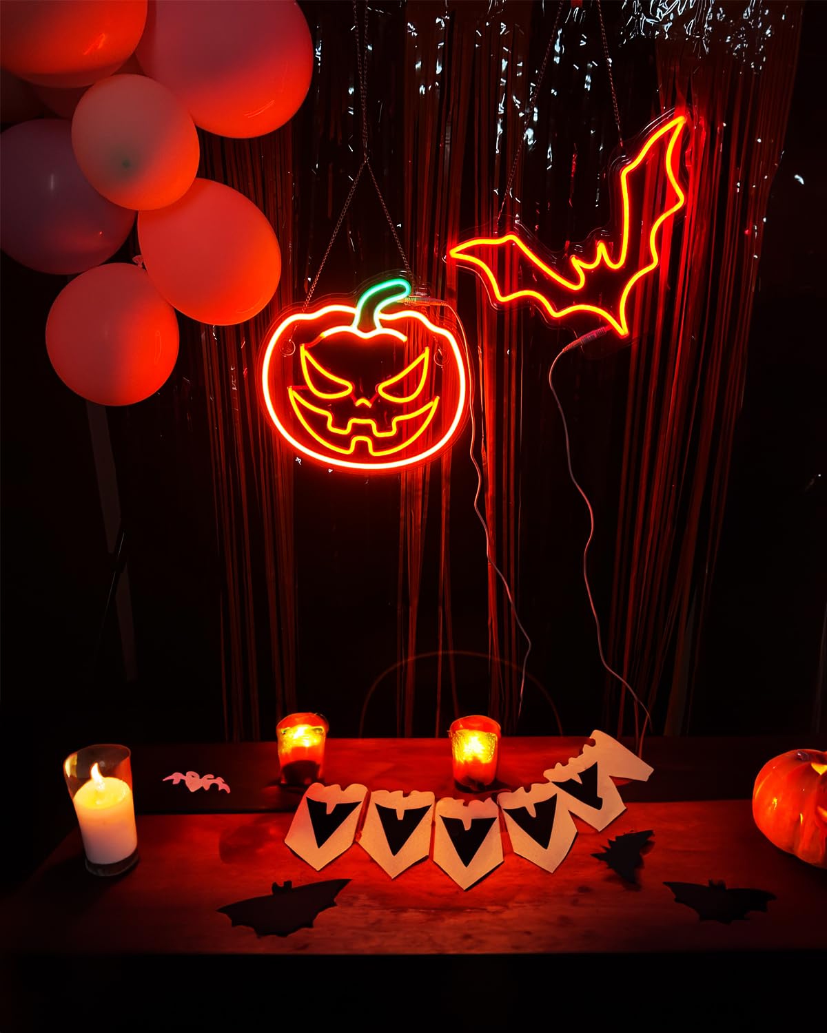 Halloween Pumpkin Neon Sign -13 X 12.5 Inch Dimmer Led Neon Signs for Halloween Decor, Cute Pumpkin Decor for Bedroom, Party and Birthday Gifts, Neon Christmas Decorations