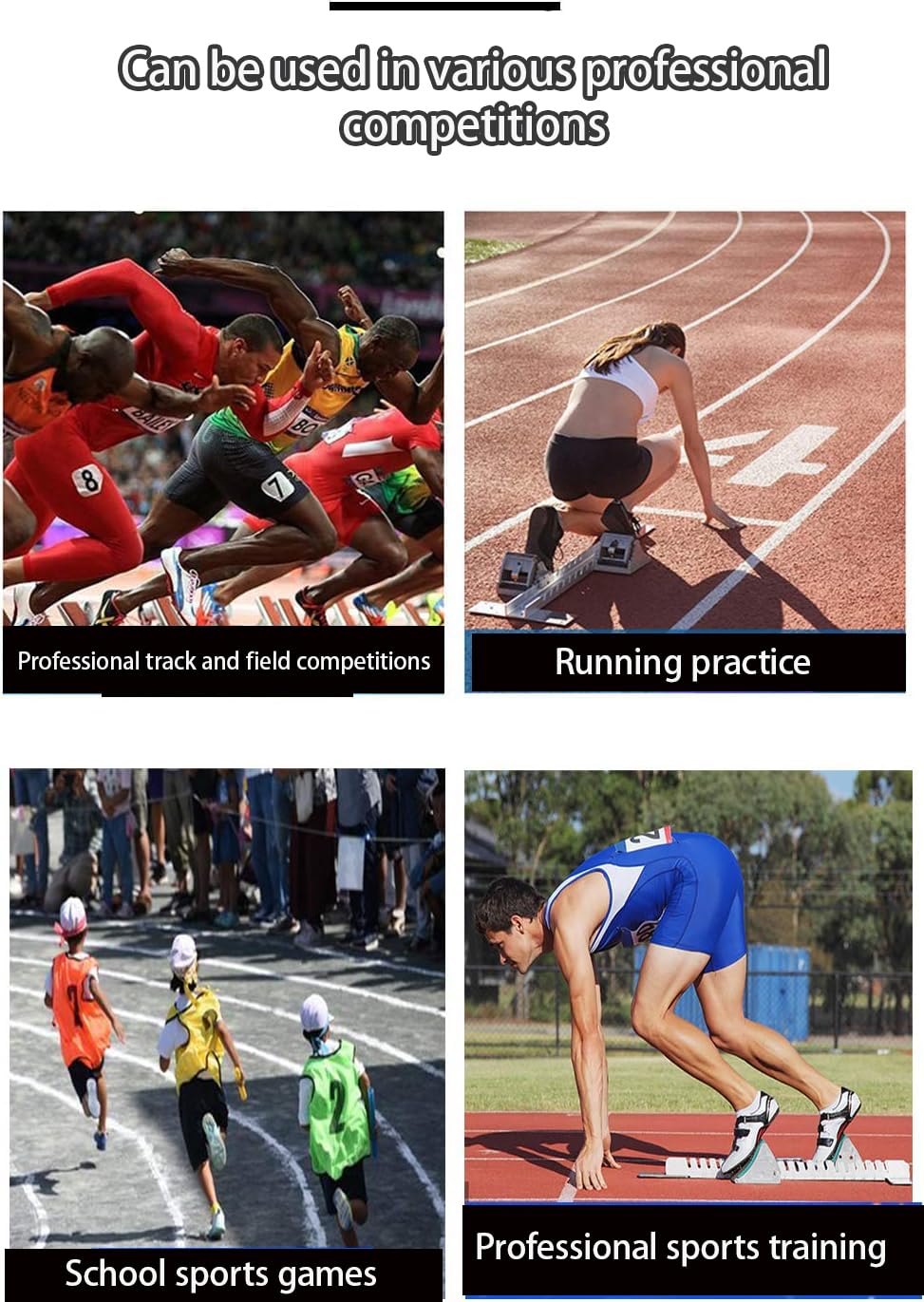25" Starting Blocks Track and Field Heavy Duty Without the Heavy Start Sprint Pedal 6 Angles adjustablesuitable for Track and Field Sports Aluminum Alloy Starting Blocks