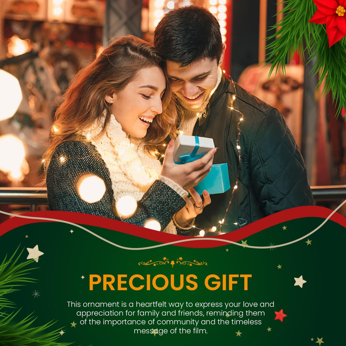 It's a Wonderful Life Inspired Christmas Angel Bell Ornament with Stainless Steel Angel Wing Charm. New Larger Size and Now Comes with 2 Interchangeable Ribbons. (Stainless Steel)