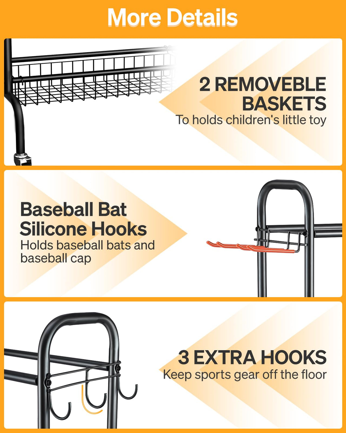 EXTCCT Basketball Rack, Outdoor Rolling Basketball Shooting Training Stand,Sports Equipment Storage with Wheels, Garage Four-layer ball Holder With Two Basket For Basketballs Footballs Volleyball