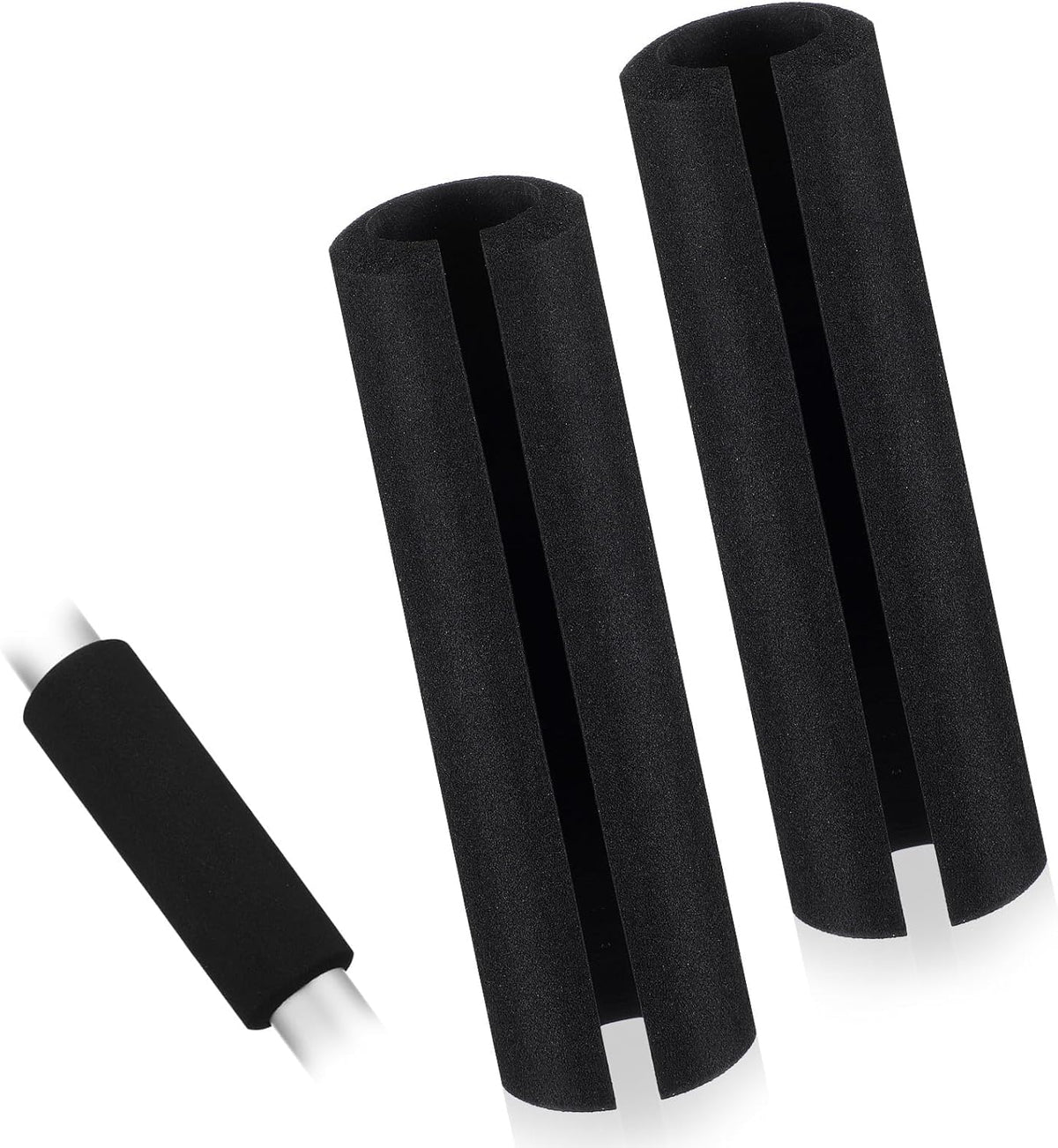 2 Pcs Foam Handle Cover Buffer Tube Cover 4.33 Inch NBR Rubber Foam Grip Wrap Comfortable Foams Tubing Handle Grips for Fitness Home Lawn Bicycle Motorbike Handlebar Replacement Black
