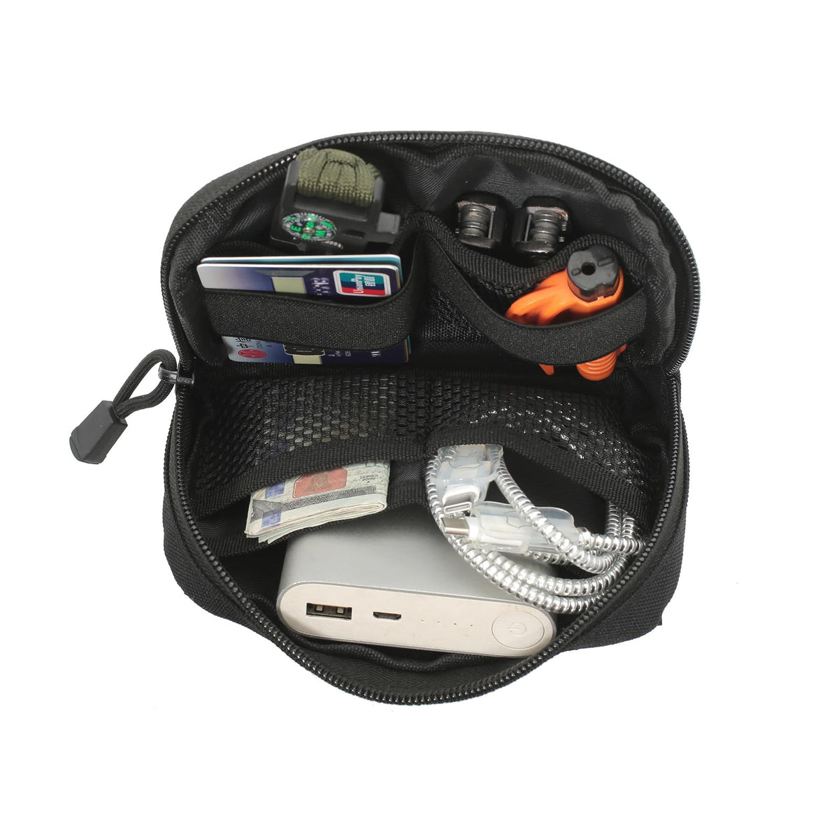 Mini Heavy Duty Tactical Belt Pouch for Men - Small Molle Pouch,Tactical Admin Pouch Compact EDC Utility Gadget Gear Pouches for Traveling, Hiking (Black-1 Pack)