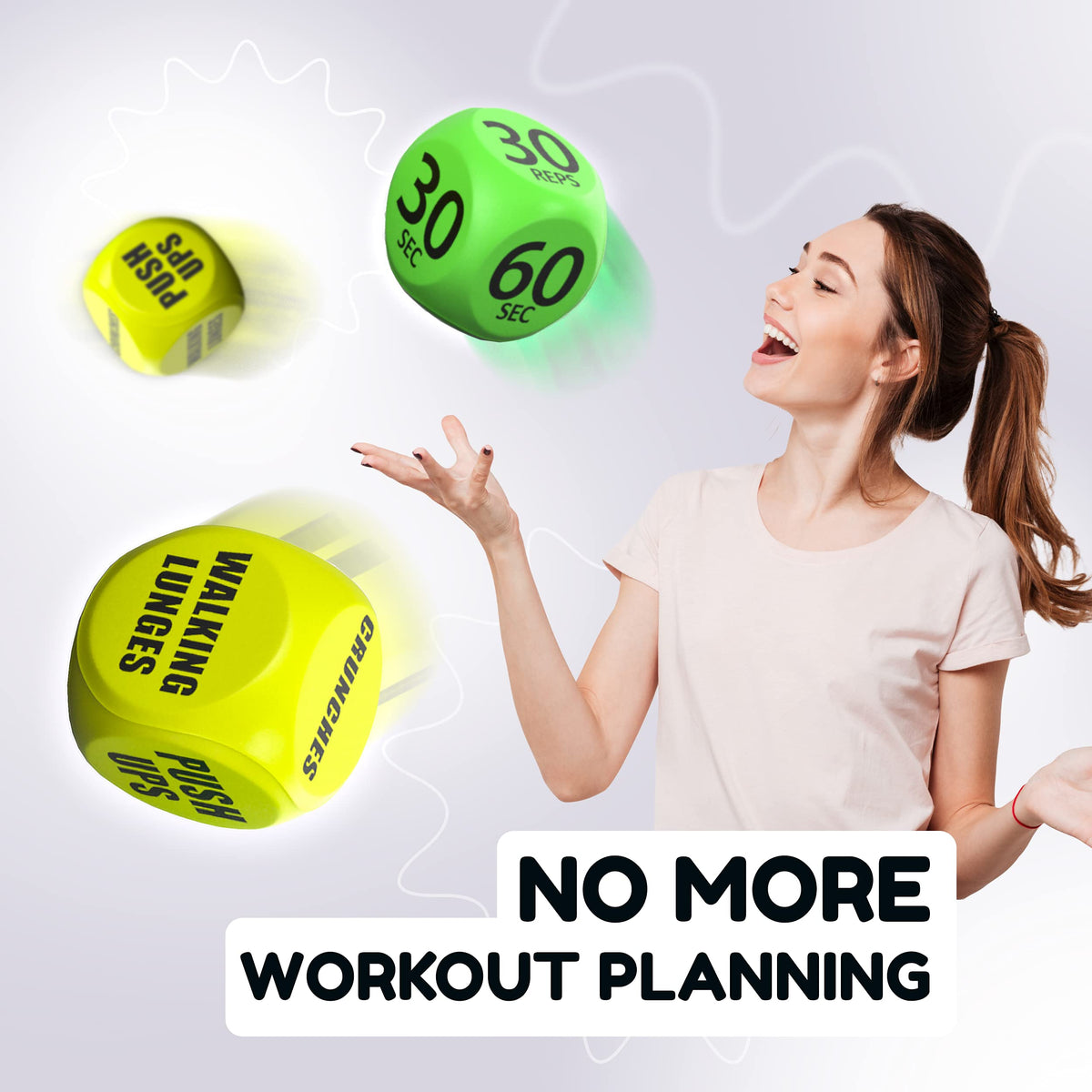 TidyFriend Exercise Dice – 6 Sided Foam Workout Dice for Teens & Adults, Fun Fitness Equipment for Solo or Group Classes, Home Gym Use – Great Workout Equipment & Gifts for Gym Lovers (Yellow)