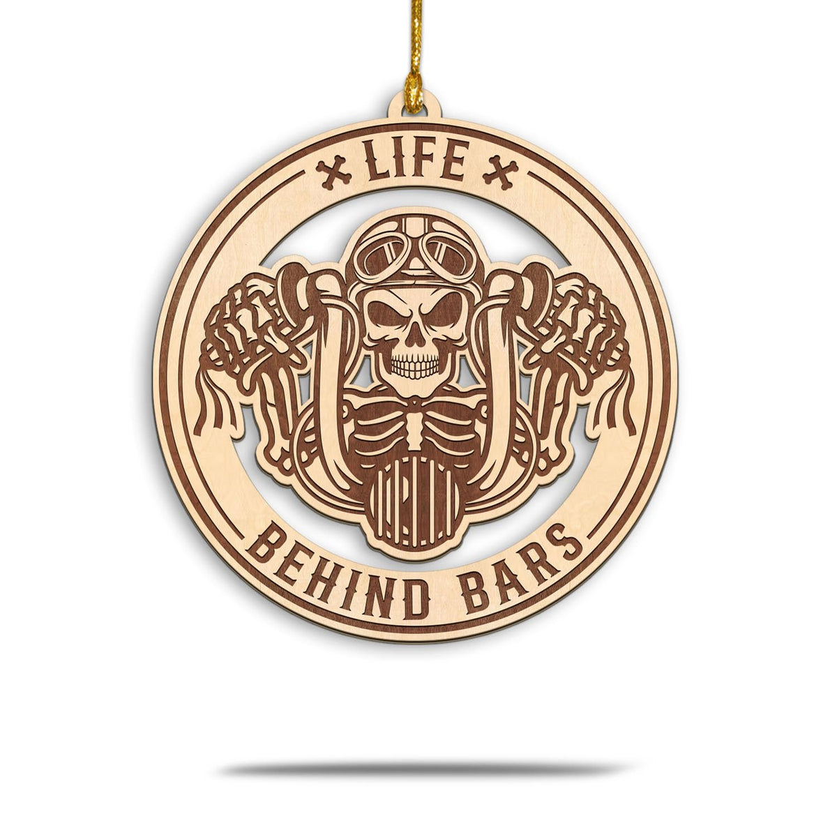 Skeleton Motorcycle Rider Ornament, Motocross Dirt Bike Ornament 2026, Wooden Skeleton Racing Ornaments for Christmas Tree, for Motorbike Motorcycle Riders, Bikers, Racers, Life Behind Bars