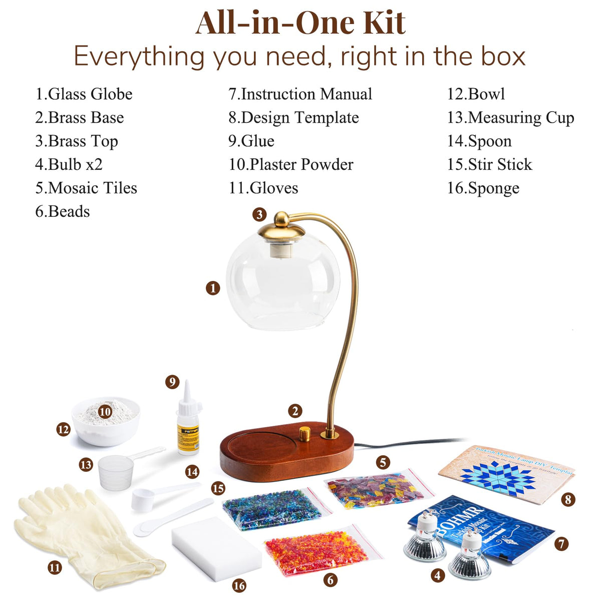 DIY Turkish Mosaic Lamp Kit, Stained Glass Candle Warmer Table Lamp Making Kit- Easy and Fun, No Experience Needed, Mosaic Art & Craft Project Kits for Adults & Teens, Make Your Own Lamp, Multicolor